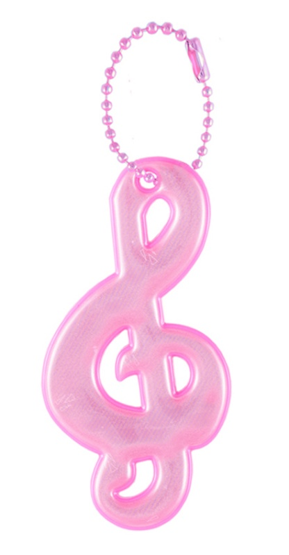 3M reflexný prívesok ružový husľový kľúč  - spĺňa EN 13356 | EN 17353